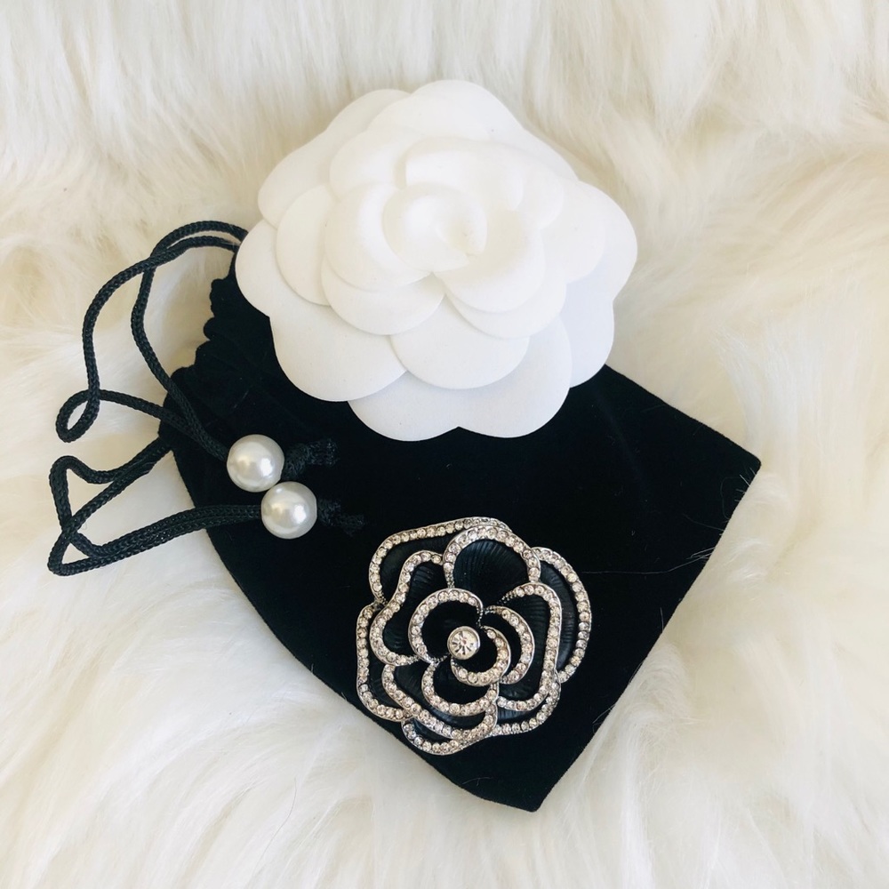 Crystal Camellia Flower Pin Brooch